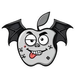 Apple with bat wings