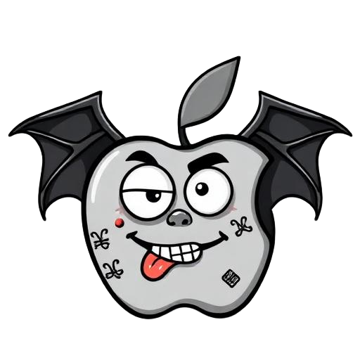Apple with bat wings