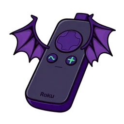 Roku remote with bat wings