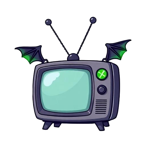 Retro TV with bat wings