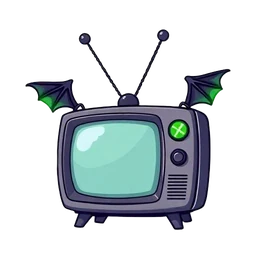 Retro TV with bat wings